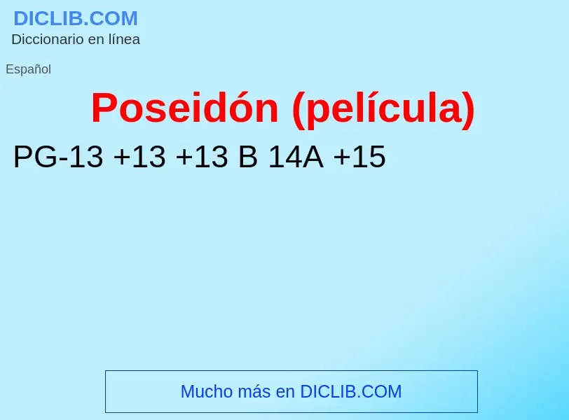 ¿Qué es Poseidón (película)? - significado y definición