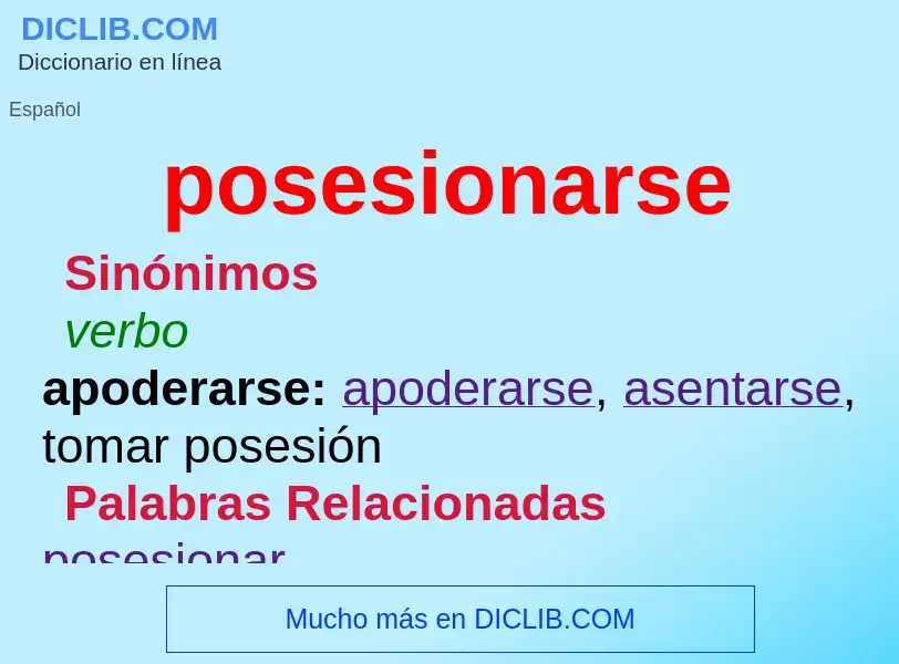 What is posesionarse - meaning and definition