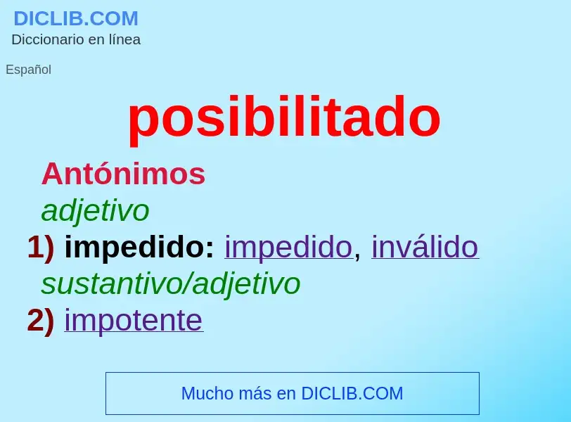 Wat is posibilitado - definition