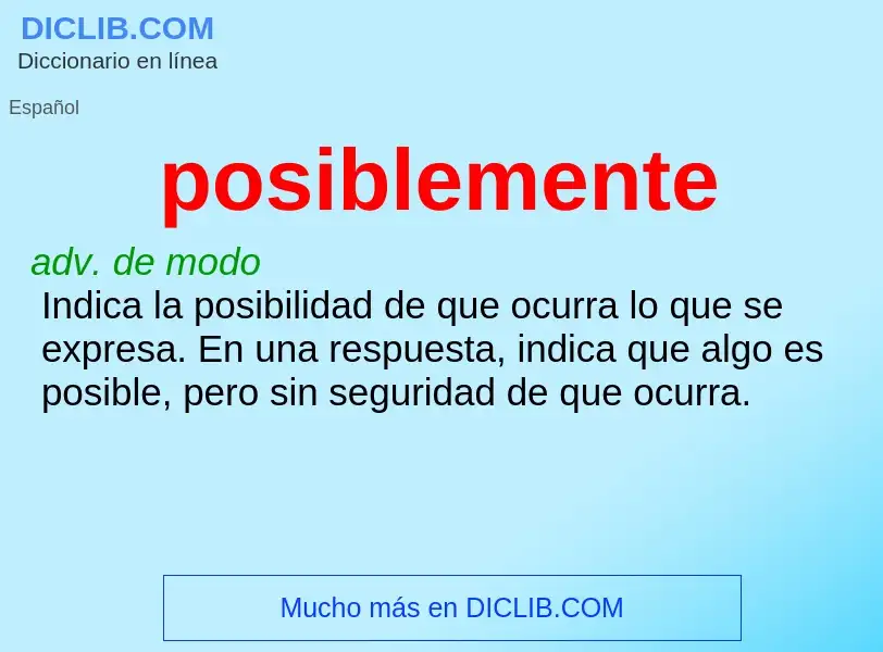 What is posiblemente - definition