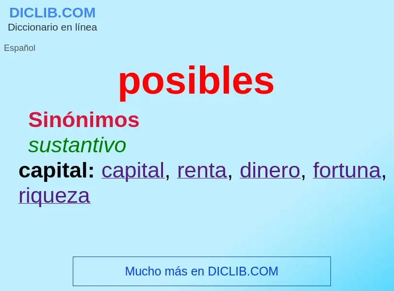 ¿Qué es posibles? - significado y definición