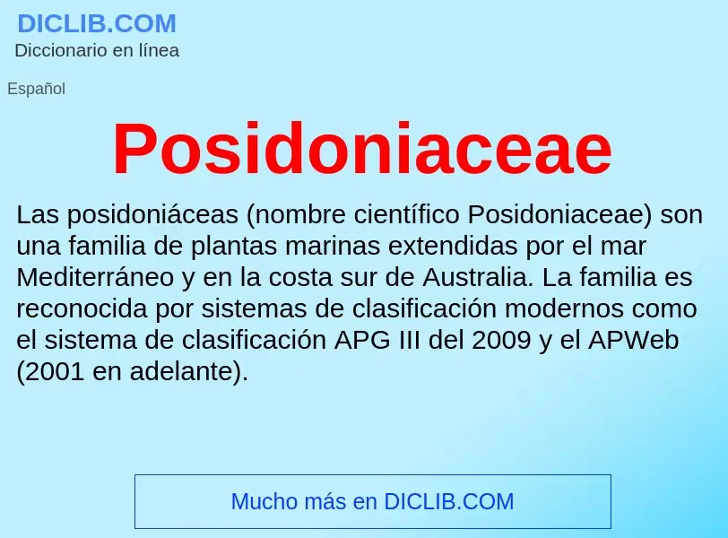 ¿Qué es Posidoniaceae? - significado y definición