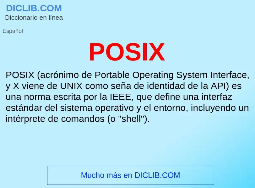 ¿Qué es POSIX? - significado y definición