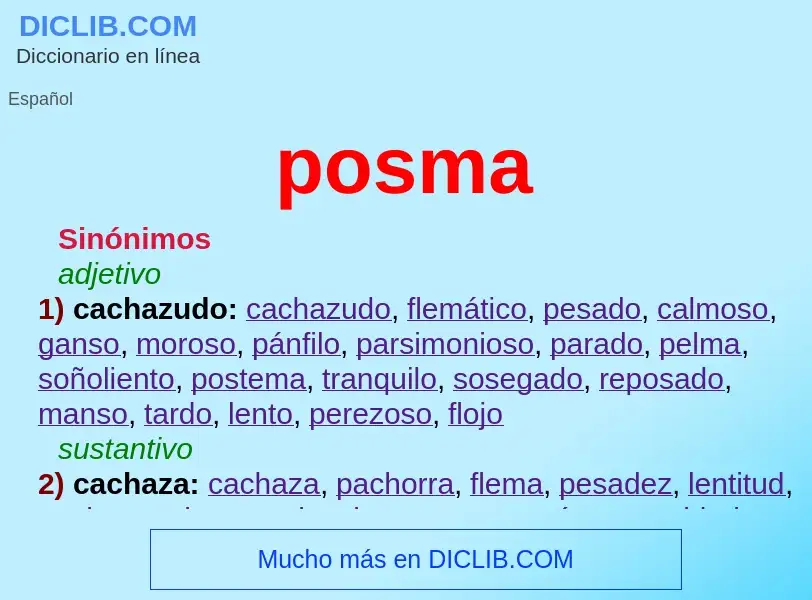 What is posma - meaning and definition