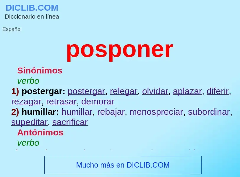 ¿Qué es posponer? - significado y definición