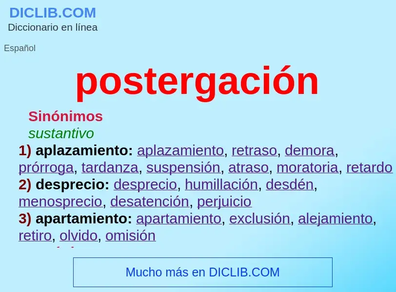 Was ist postergación - Definition