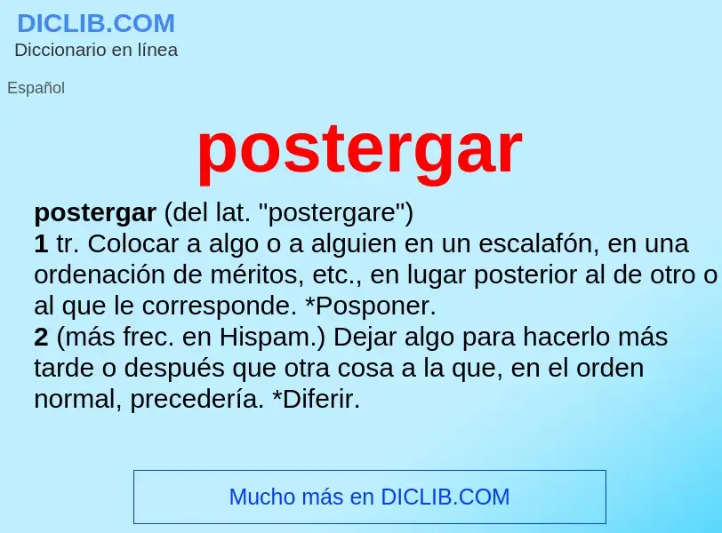 What is postergar - definition