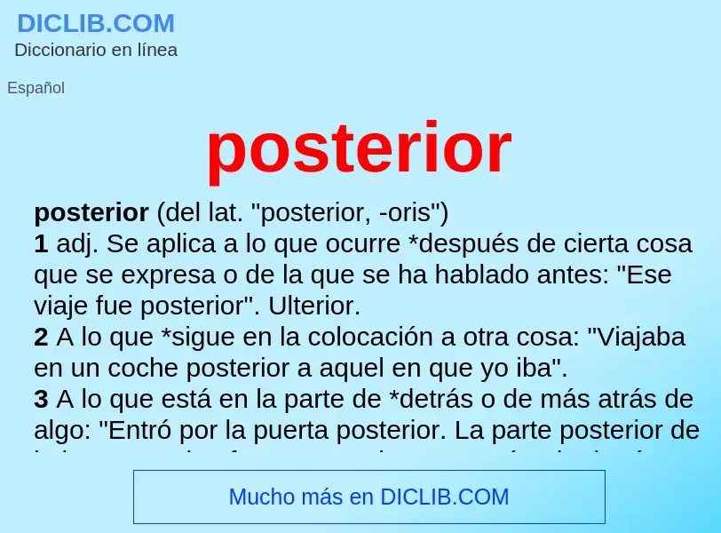 ¿Qué es posterior? - significado y definición