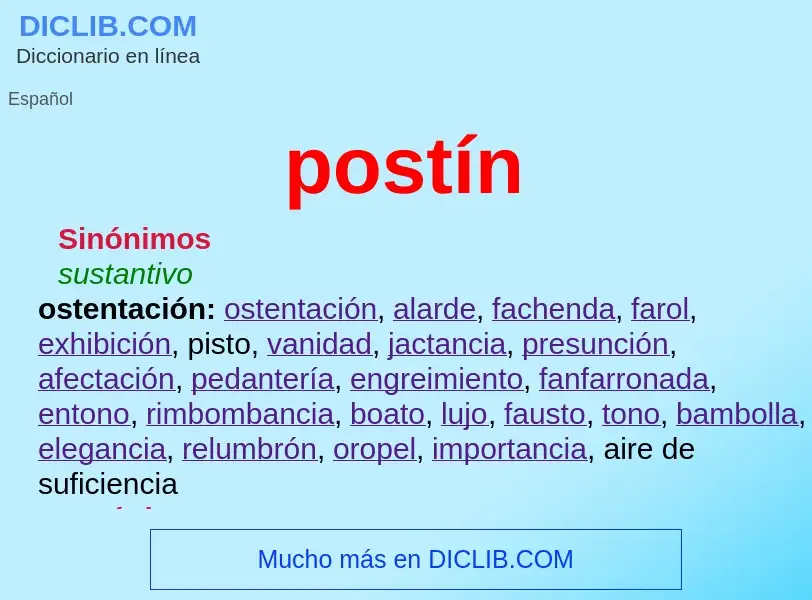 Wat is postín - definition