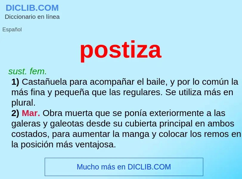 ¿Qué es postiza? - significado y definición