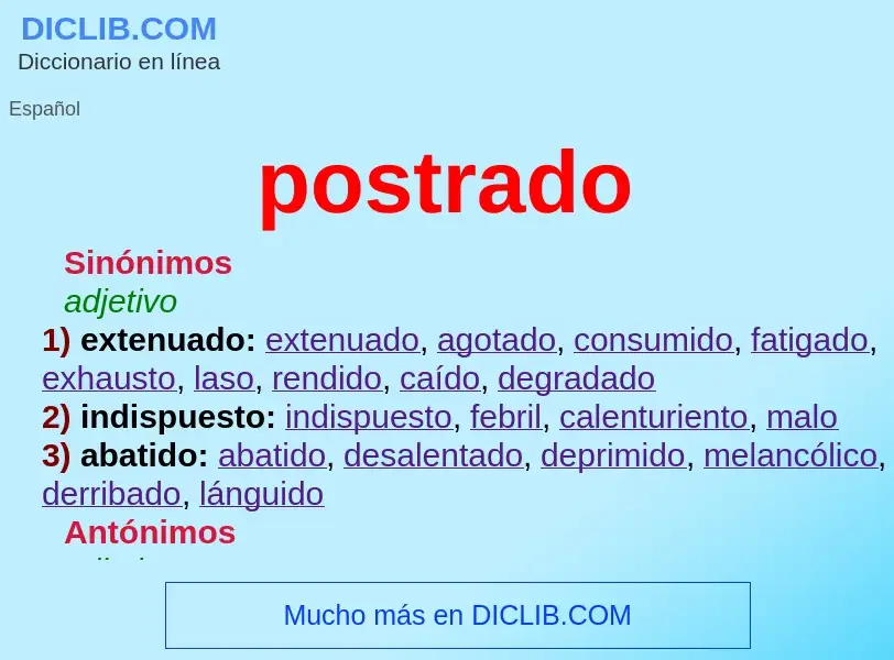 ¿Qué es postrado? - significado y definición