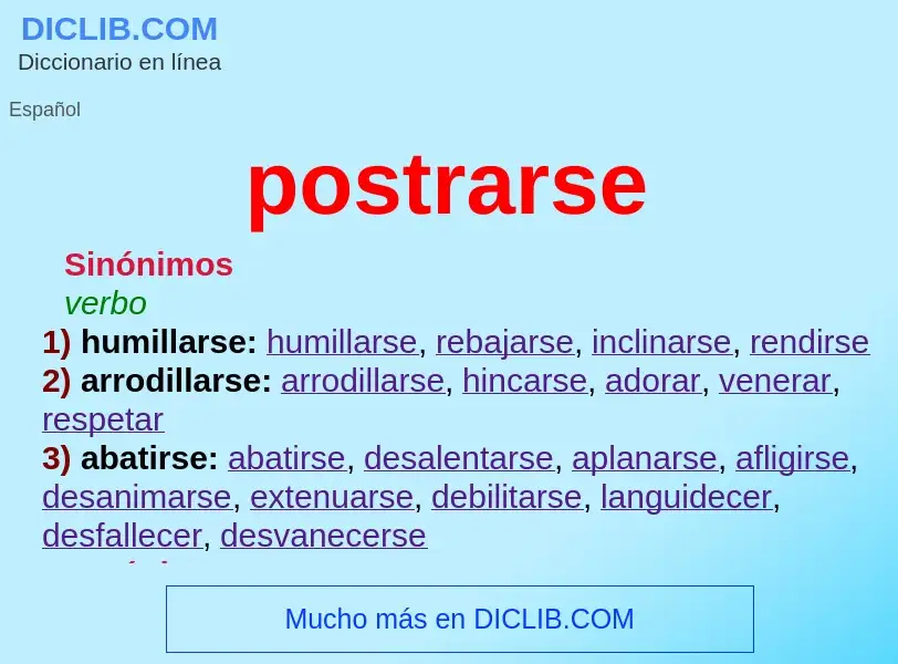 What is postrarse - meaning and definition