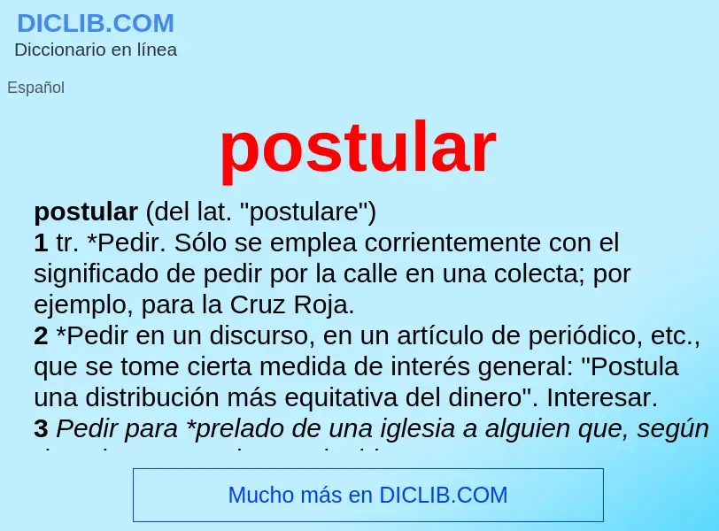 What is postular - meaning and definition