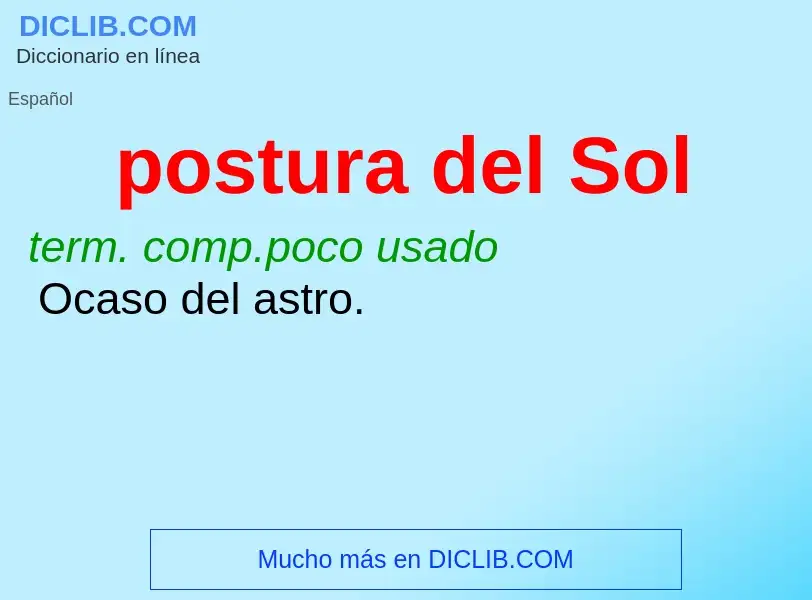 Wat is postura del Sol - definition