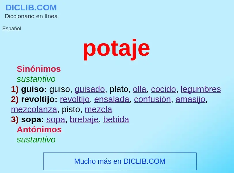 What is potaje - definition