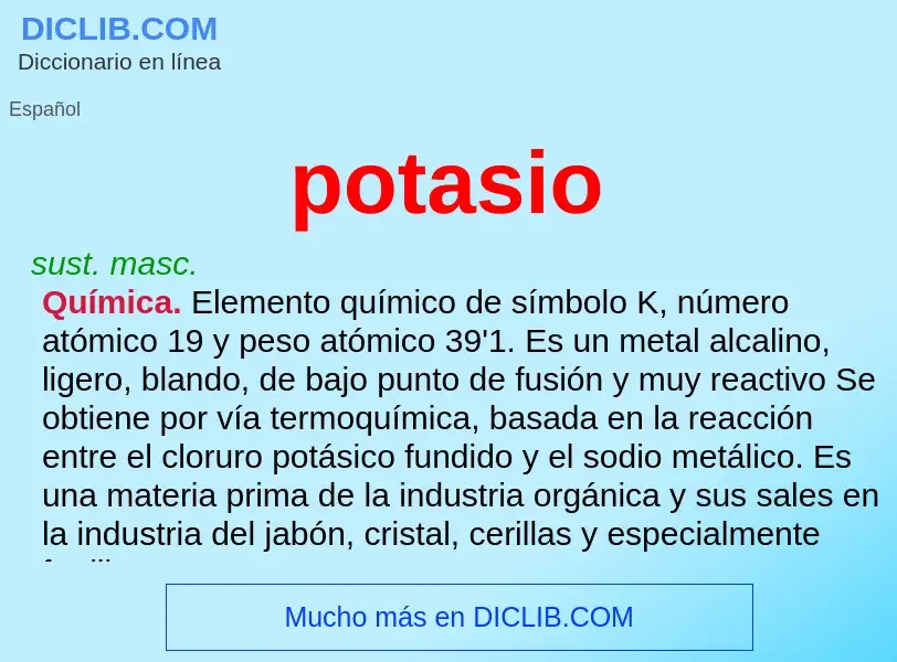 What is potasio - definition