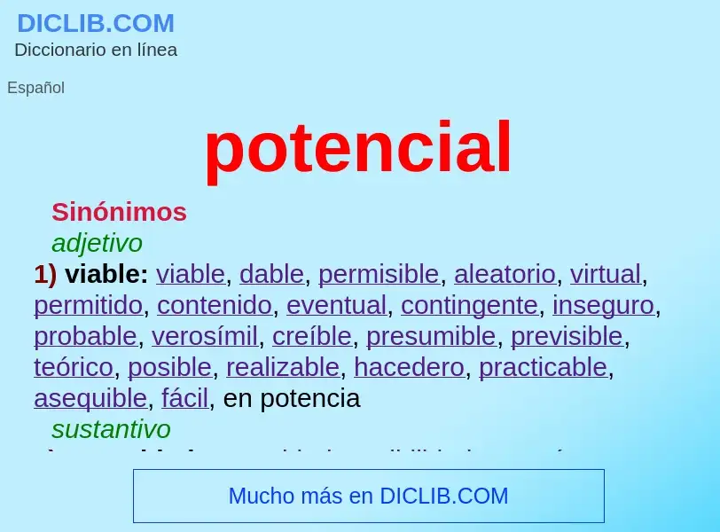 What is potencial - definition