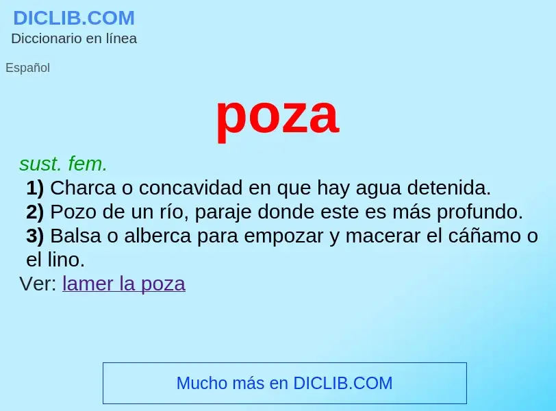 O que é poza - definição, significado, conceito