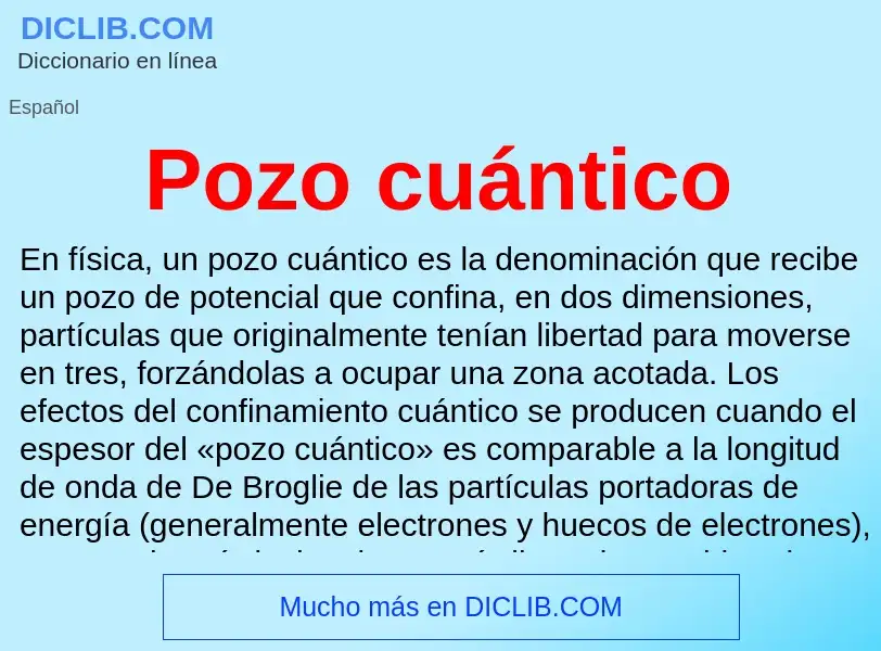 ¿Qué es Pozo cuántico? - significado y definición