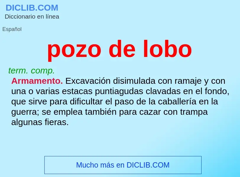 ¿Qué es pozo de lobo? - significado y definición