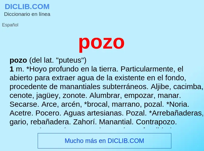 O que é pozo - definição, significado, conceito