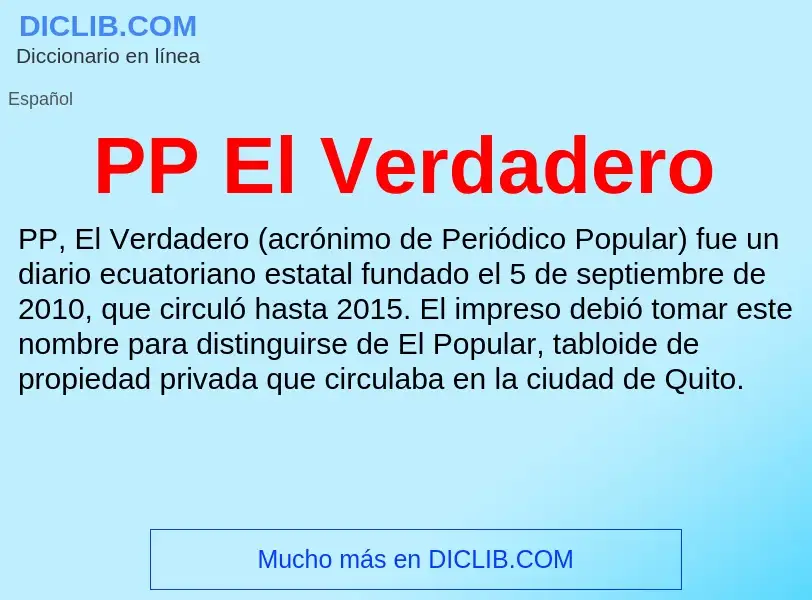 Что такое PP El Verdadero - определение