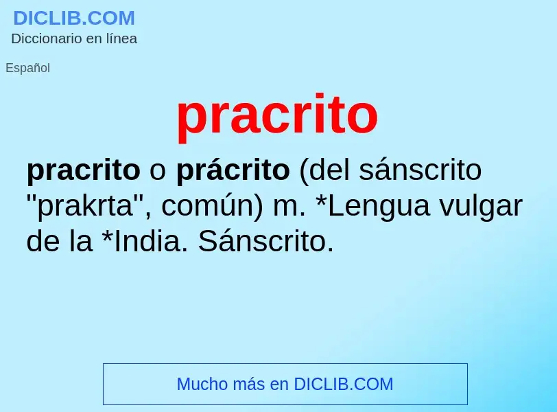 ¿Qué es pracrito? - significado y definición