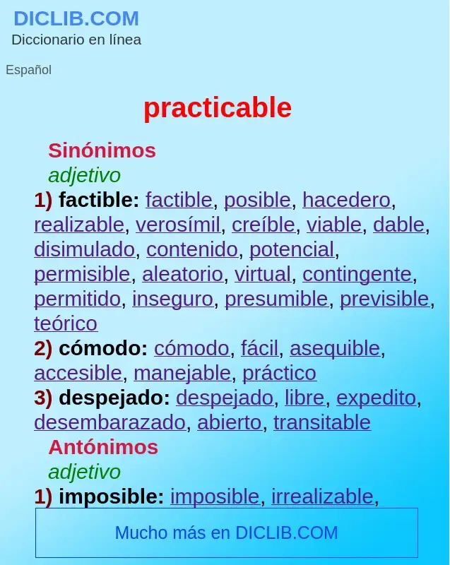 Wat is practicable - definition