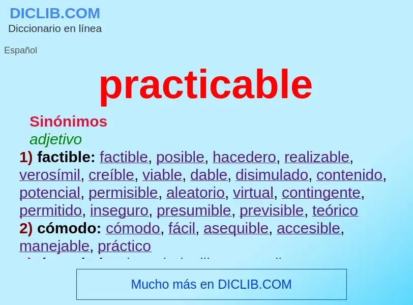 O que é practicable - definição, significado, conceito