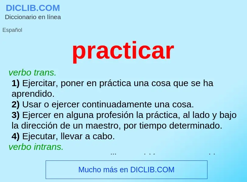 What is practicar - definition