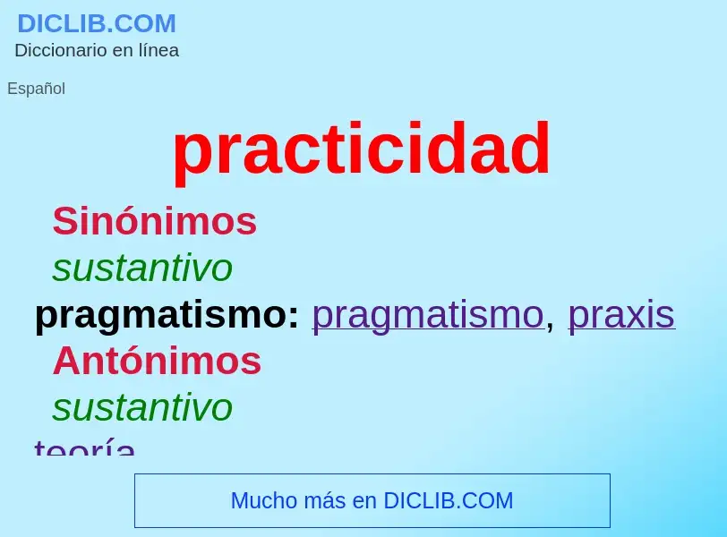 What is practicidad - definition