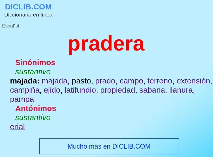 ¿Qué es pradera? - significado y definición