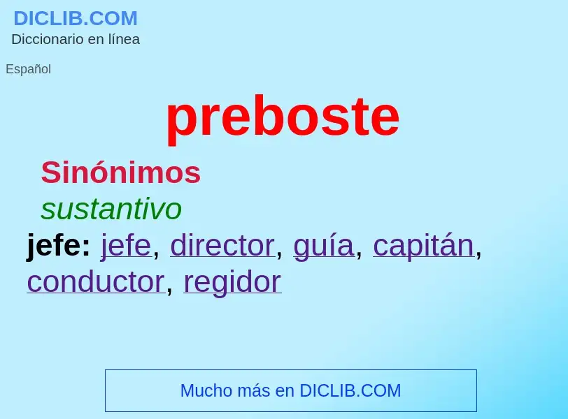 What is preboste - definition