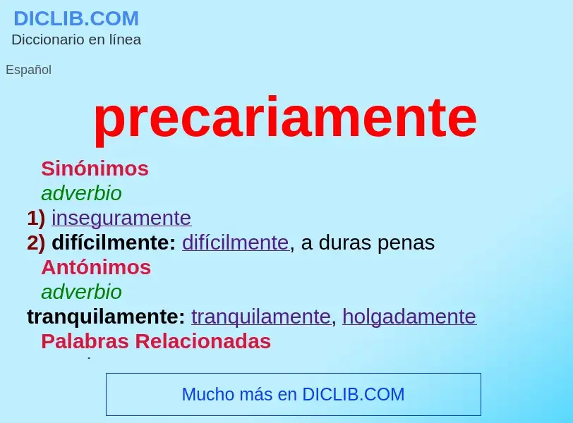 What is precariamente - definition