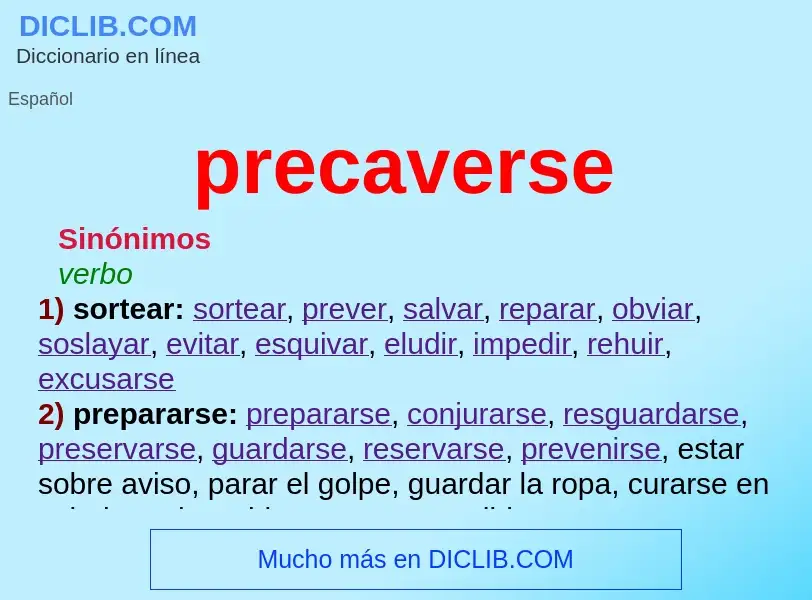 What is precaverse - meaning and definition