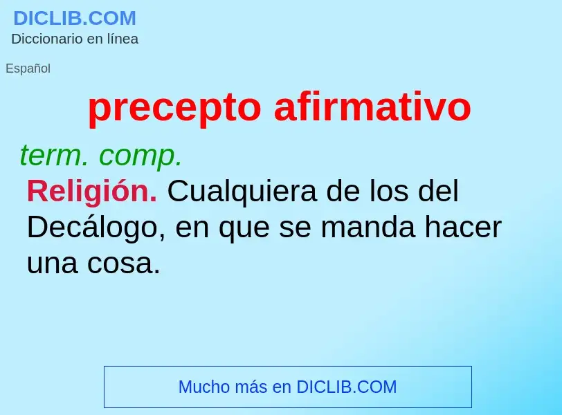 O que é precepto afirmativo - definição, significado, conceito