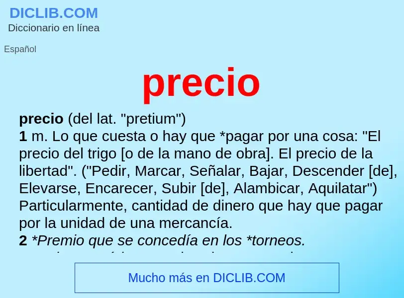 What is precio - definition