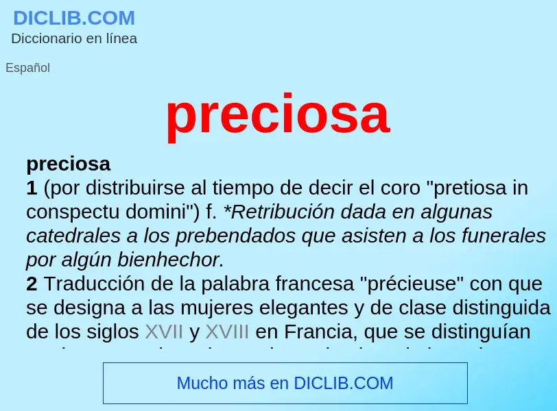 What is preciosa - meaning and definition