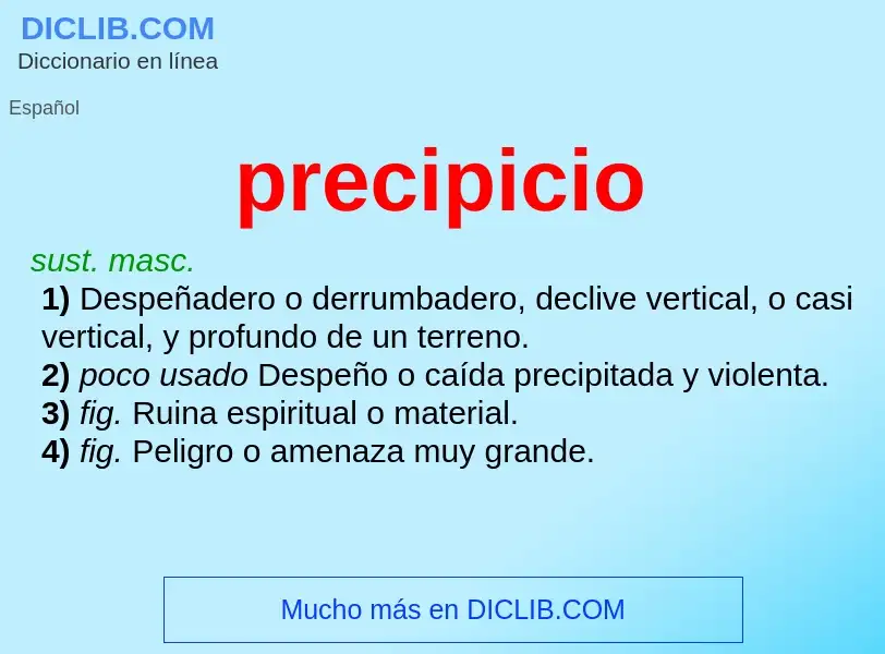 What is precipicio - definition