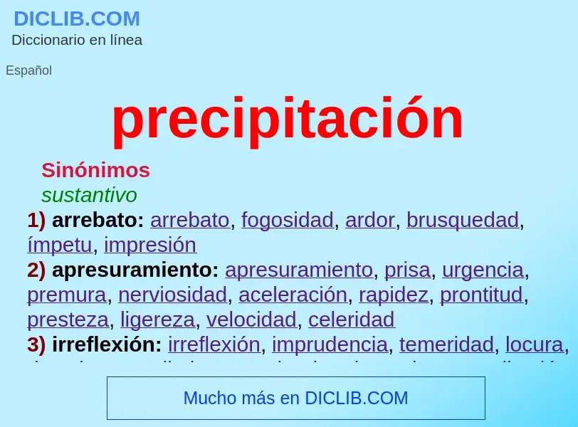 Che cos'è precipitación - definizione