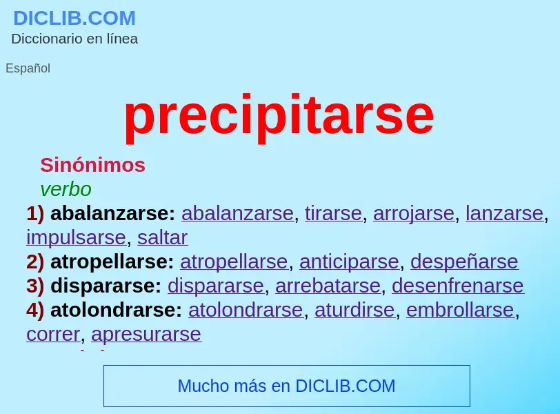 What is precipitarse - definition