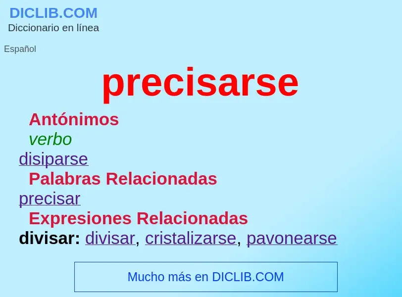 What is precisarse - definition