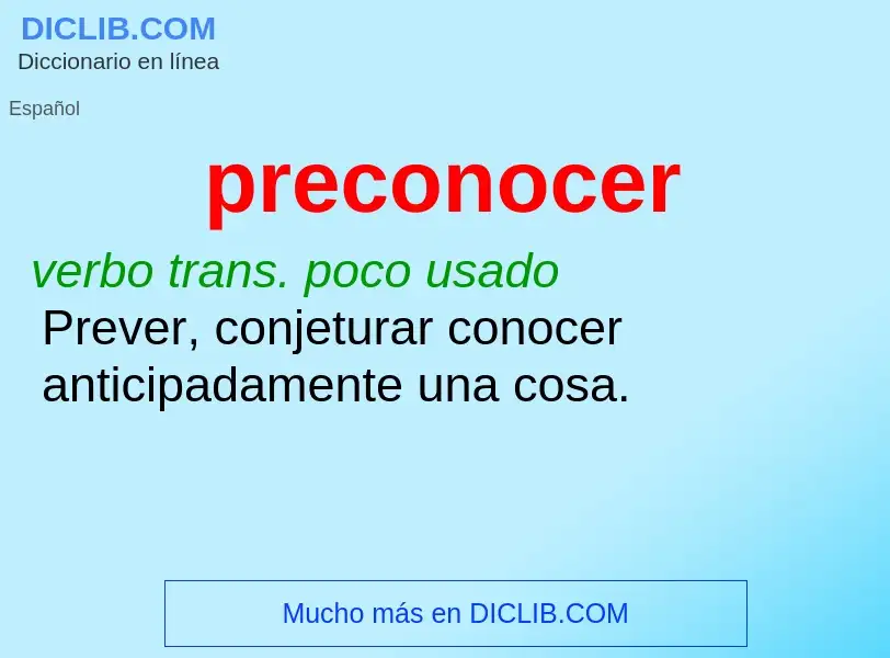 Wat is preconocer - definition