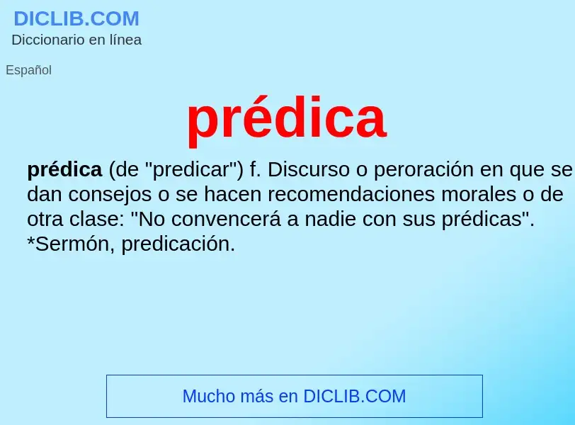 What is prédica - meaning and definition