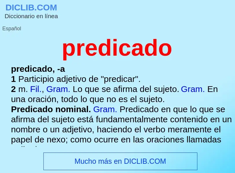 What is predicado - definition