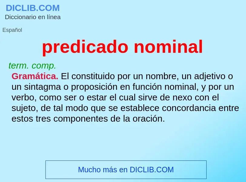 What is predicado nominal - definition