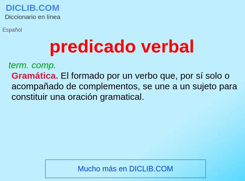 Che cos'è predicado verbal - definizione