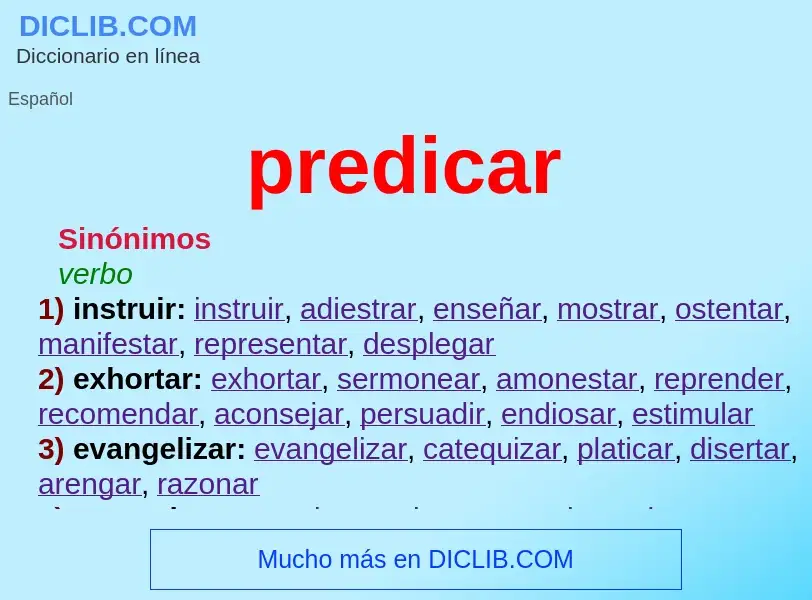 What is predicar - meaning and definition