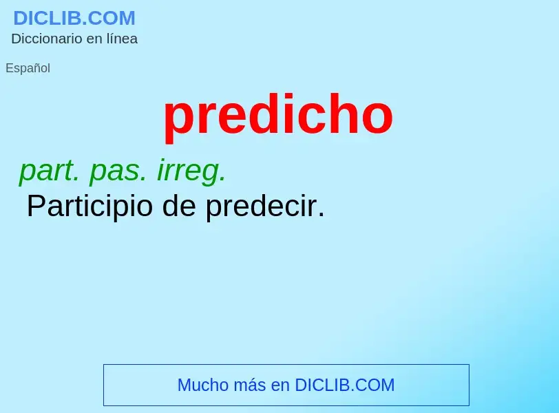 Wat is predicho - definition