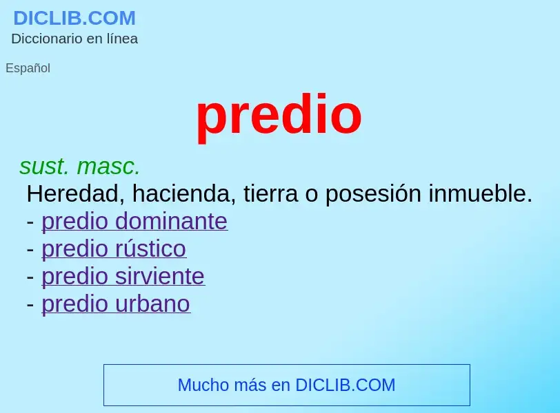 What is predio - definition